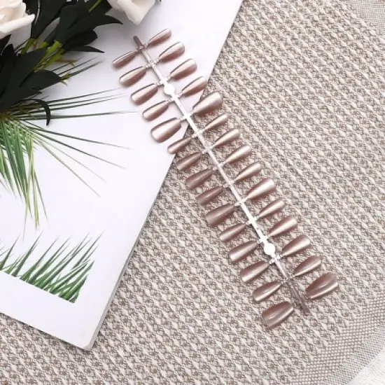 Unique Bargains Women's Full Coverage Nails Tips S Pink 1 Pc image {4}