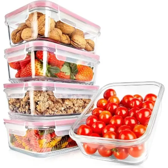NutriChef 10-Piece High Borosilicate Glass Food Storage Containers Set (NCCLX5R9.5) image {7}