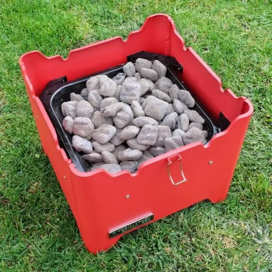 Permasteel  Square Portable Charcoal Grill PG-40C10-RD - Red image {8}