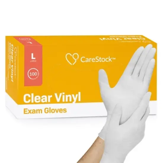 CareStock Vinyl Exam Gloves - Ultra-Strong with Slip-Resistant Textured Grip - Disposable Powder-Free Medical Gloves for Cooking & Healthcare image {11}