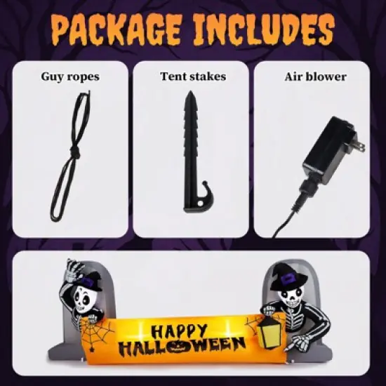 Karl Home 9.6FT Halloween Inflatable Decorations Skeleton Tombstone Banner Outdoor Decorations image {5}