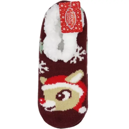 Rudolph The Red-Nosed Reindeer Christmas Holiday Slipper Socks No-Slip Sole image {3}