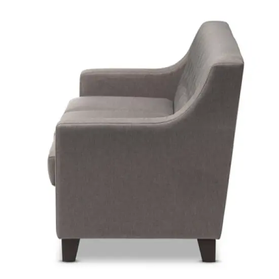 Arcadia Modern and Contemporary Fabric Upholstered Button Tufted Living Room 3 Seater Sofa - Baxton Studio image {2}