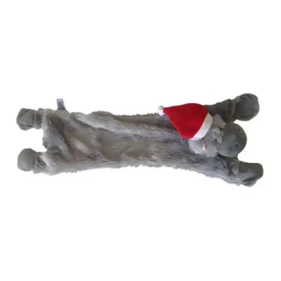 Midlee Hippo Stuffingless Christmas Dog Toy with Santa Hat image {2}