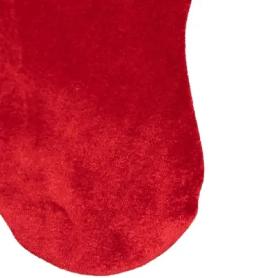 Northlight 20" Red and White Velveteen Santa Claus Belt Buckle Christmas Stocking image {3}