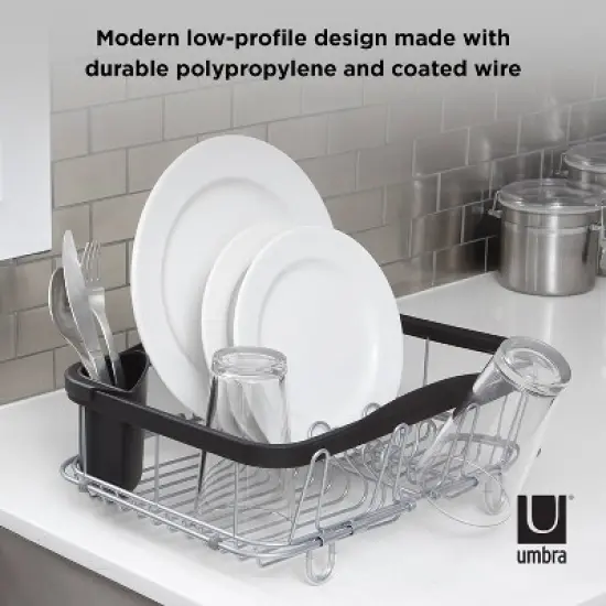 Umbra 11.3" Sinkin Multi-Use Rack Black/Nickel: Steel Dish Drying Rack, Hand Wash, 5 Year Warranty image {8}