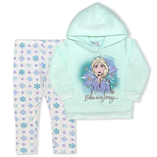Disney Frozen Girl's 2-Pack Believe In The Journey Elsa Pullover Hoodie and Snowflake Legging Pant for Kids image {3}