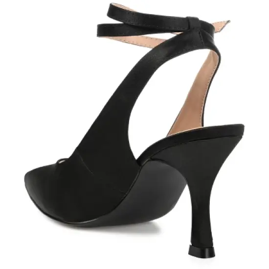 Journee Collection Womens Marcella Buckle Mid Stiletto Pointed Toe Pumps image {6}