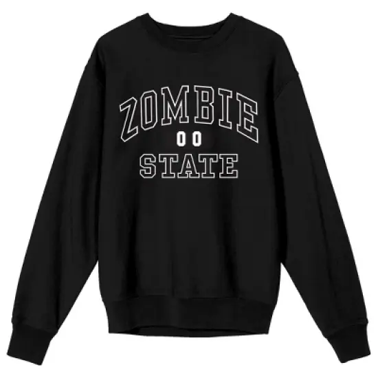 Emily The Strange Zombie State 00 Crew Neck Long Sleeve Men's Black Sweatshirt image {3}