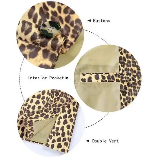 Lars Amadeus Men's Vintage Leopard Print Luxury Notched Lapel Slim Fit Fashion Stylish Jacket Blazer image {4}