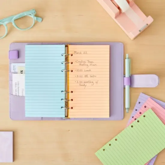 Paper Junkie 6 Pack Colored A6 Refill Paper for 6-Ring Binder, Journal, Planner, Loose Leaf Colored Lined Paper Inserts (240 Sheets/480 Pages) image {1}