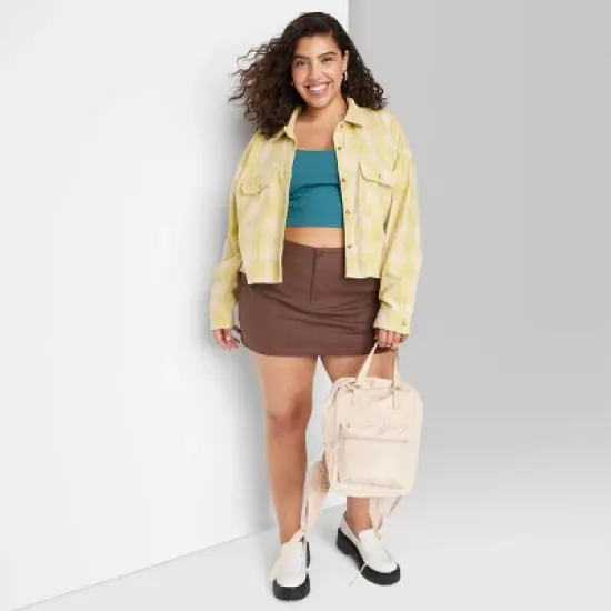 Women's Long Sleeve Cropped Button-Down Shirt - Wild Fable&trade; image {6}