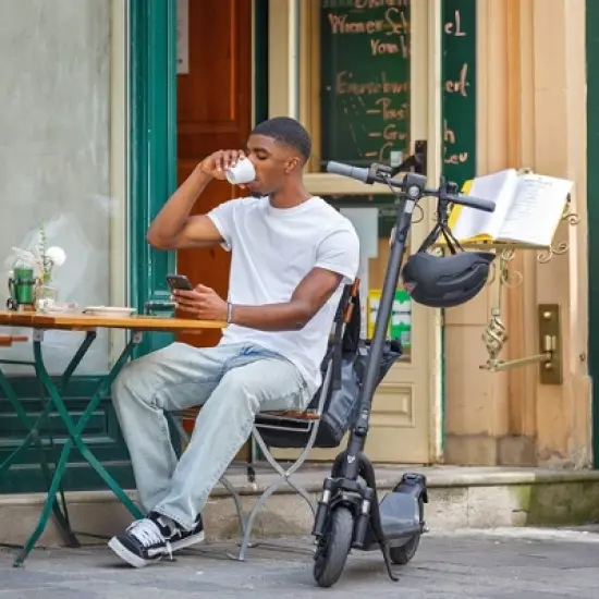 NIU KQi 100P Foldable Electric Kick Scooter 18 Max Speed with 17.4mph - Gray image {9}