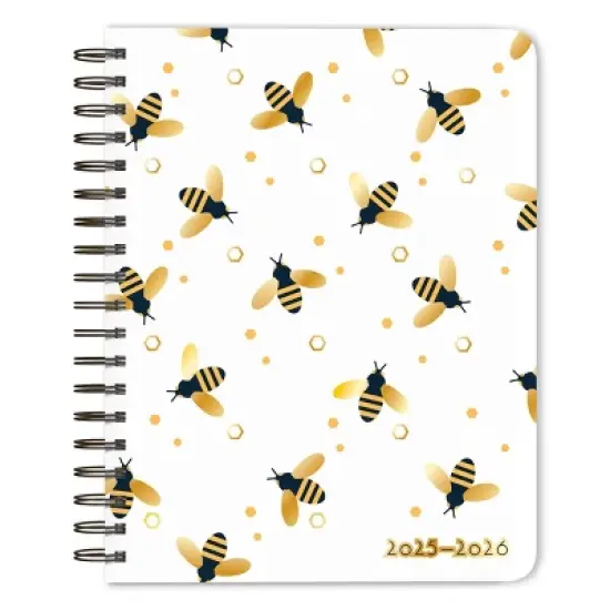 Plato Busy Bees Desk Planner with Foil Stamped Cover July 2025 - December 2026 image {3}