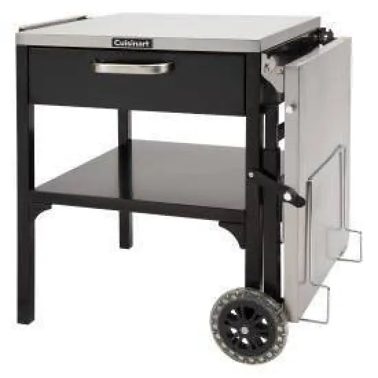 Cuisinart Prep 'n Cook Outdoor Table & Grill Stand: Stainless Steel Serving Cart with Wheels, Foldable Design image {8}