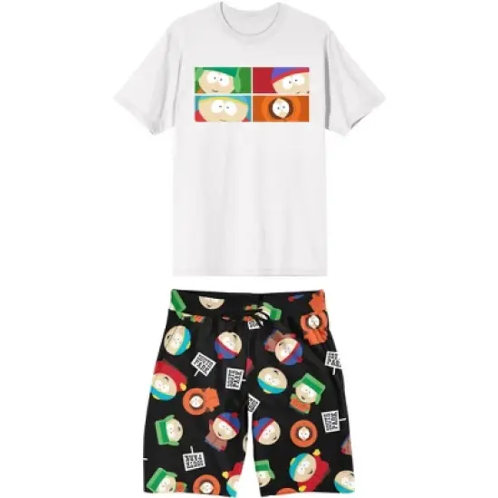 South Park Main Character Grid Men's 2-Pack T-shirt & Lounge Short Sleep Set image {6}
