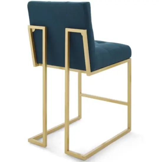 Privy Stainless Steel Upholstered Fabric Counter Height Barstool Gold - Modway image {4}