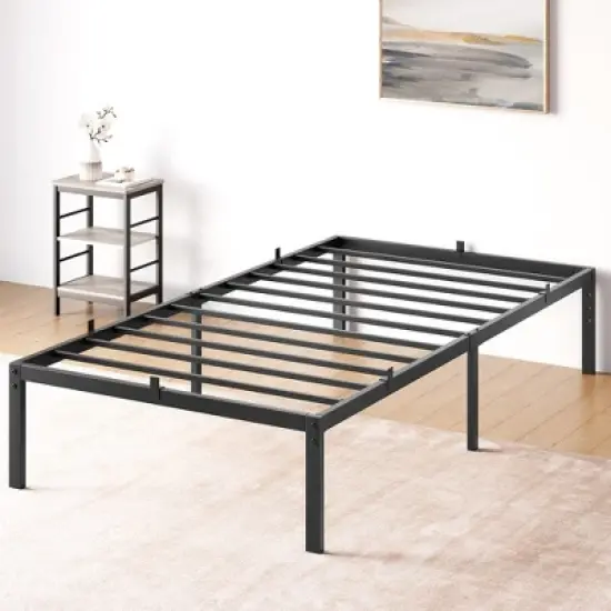 Whizmax 14 Inch Bed Frame with Storage,Metal Platform Bed Frame No Box Spring Needed Steel Slat Support, Black image {7}