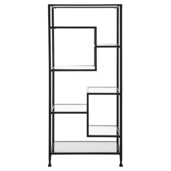 68" Jamel Bookcase Matte Black - Aiden Lane image {1}