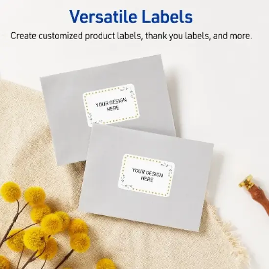 Avery 2" x 4" Labels, Gold Dots with Green Florals, 100 ct image {5}