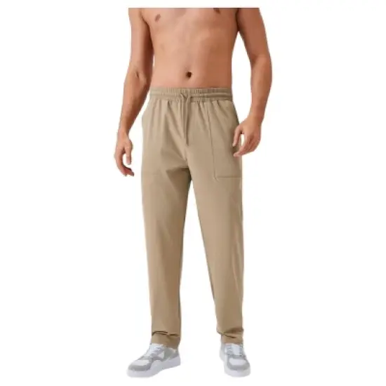 Anna-Kaci Active Men's Relaxed Fit Drawstring Pants with Patch Pockets and Elastic Waistband for Casual Wear image {1}