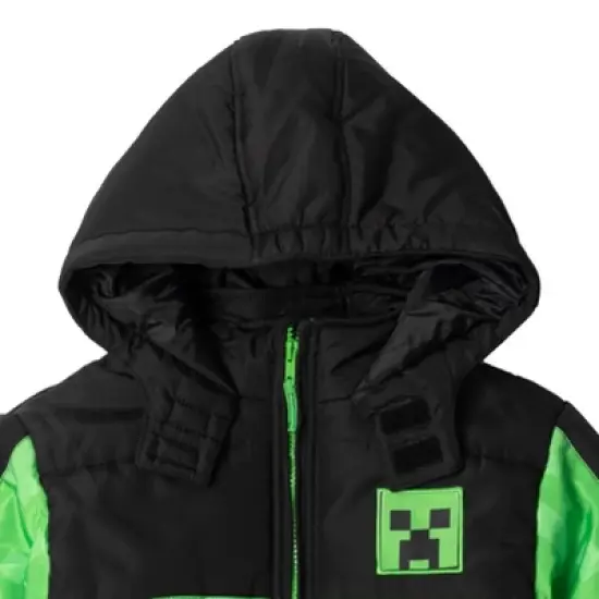 Minecraft Zombie Zip Up Puffer Jacket and Snow Bib Ski Pants Little Kid to Big Kid image {7}
