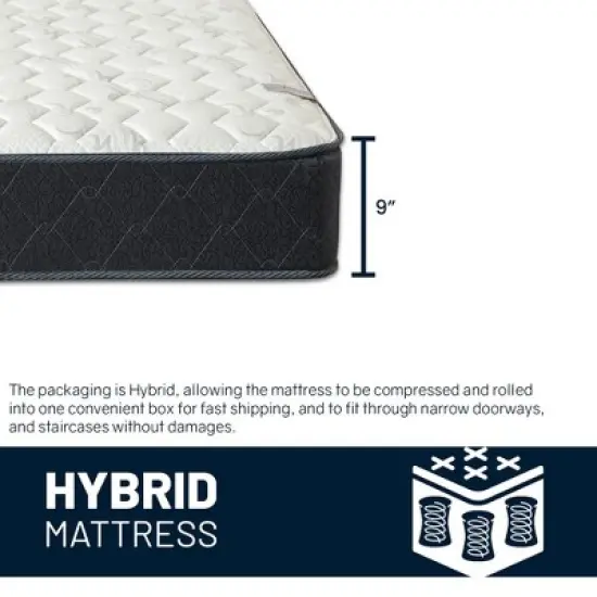 Continental Sleep, 9-Inch Medium Firm Tight Top Single Sided Hybrid Mattress, Compatible with Adjustable Bed image {4}