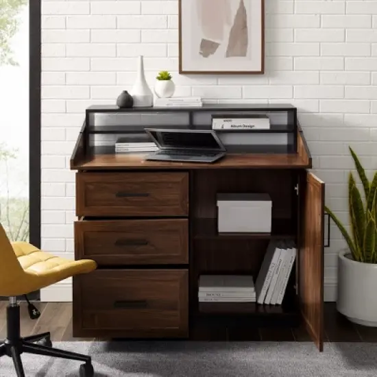 Modern Transitional Flip Down Secretary Desk - Saracina Home image {5}