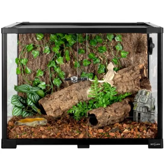 REPTIZOO Reptile Glass Tank - 24 x 18 x 18 Inches Knock Down Full View Natural Terrarium image {5}