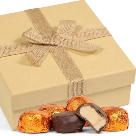 Chocolate Peanut Butter Cremes Gift Box &ndash; by Its Delish, 16 Oz | Fancy Individually Foil Wrapped Chocolates&ndash; Dairy Free, Kosher image {1}