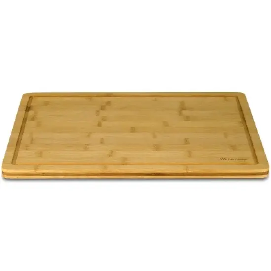 Heim Concept Premium Bamboo Large Cutting Board and Serving Tray Drip Groove image {3}