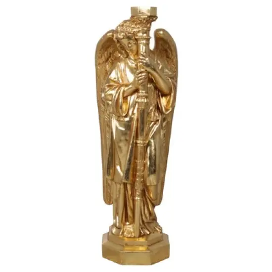 Design Toscano Padova Golden Guardian Angel Sculpture: Left, gold image {1}