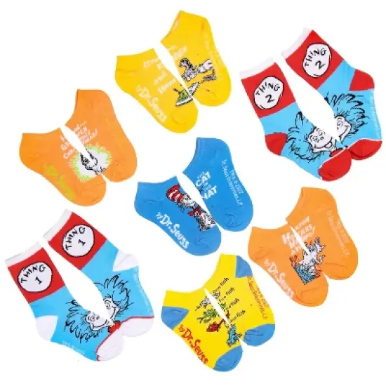 Dr. Seuss Book Titles and Characters Kids Week Of Socks Box Set 7 Pairs Multicoloured image {2}