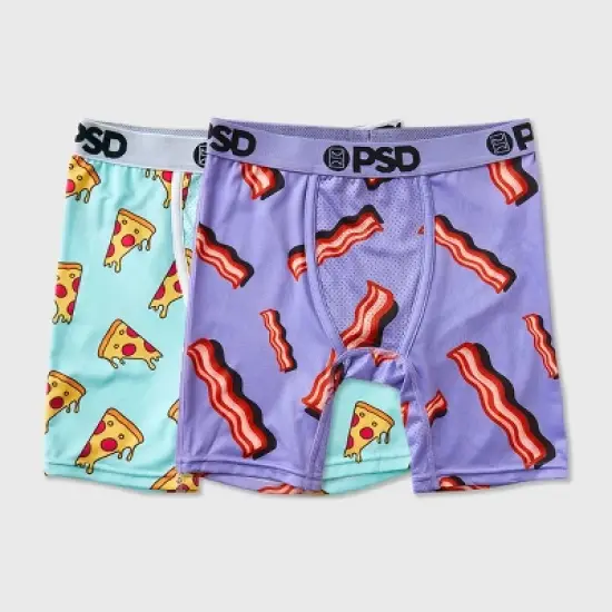 PSD Boys' 2pk Pizza Bacon Underwear Purple/Aqua Blue image {4}