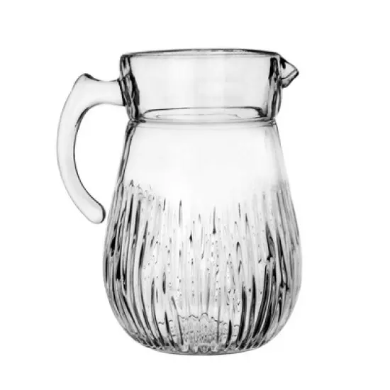 Slickblue Cristalline Glass Pitcher &ndash; 65 oz, Linear Grooved Design, Lead-Free, Ideal for Water, Juice & Cocktails image {5}