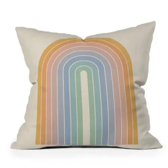 Colour Poems Gradient Arch Rainbow Outdoor Throw Pillow - Deny Designs image {3}