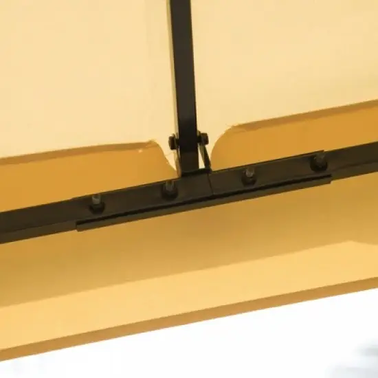 Resenkos Outdoor Garden Gazebo, Sunshade Gazebo Canopy,10' x 10' Double Roof Outdoor Gazebo Canopy Shelter with Netting,Beige image {8}