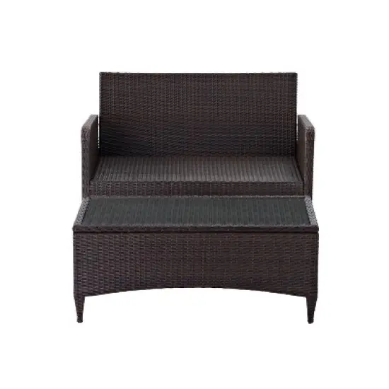 Kiawah 2pc Wicker Patio Seating Set - Blue - Crosley image {8}