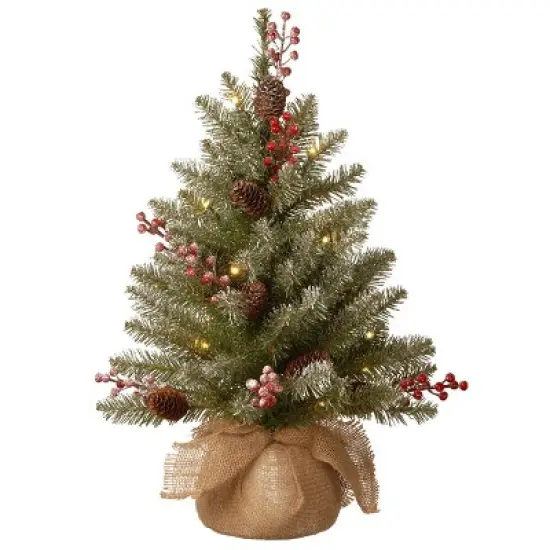 National Tree Company Pre-Lit Dunhill Fir Artificial Christmas Tree with Snow, Red Berries and Pine Cones Clear Lights image {5}