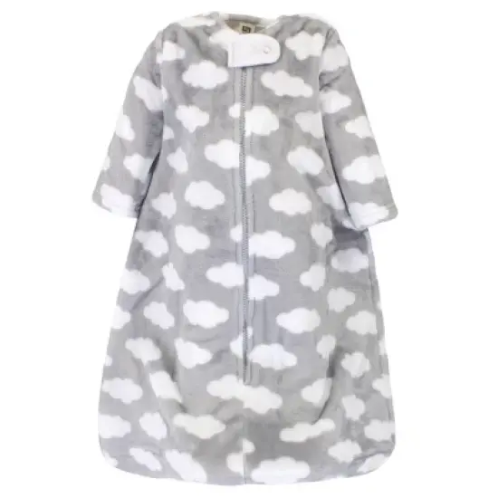 Hudson Baby Infant Plush Sleeping Bag, Sack, Blanket, Gray Clouds image {2}