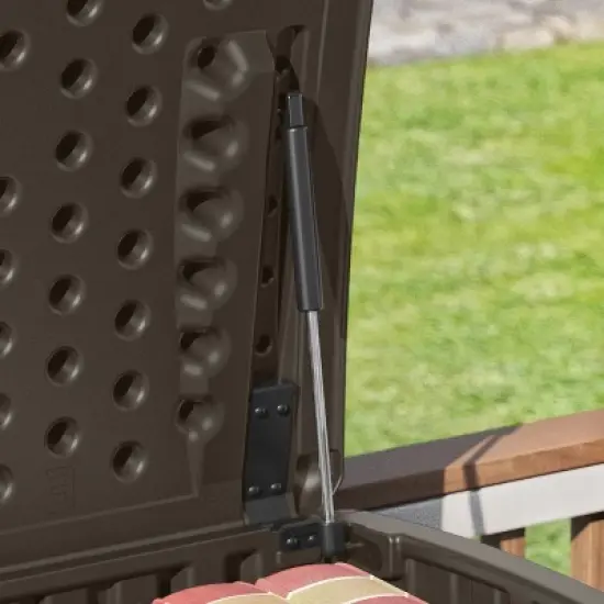 124gal Resin Wicker Deck Box Brown - Suncast image {3}