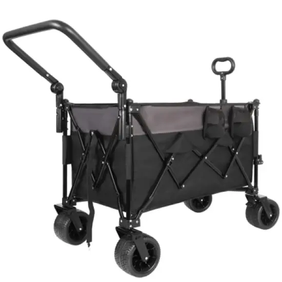 RISOKEYS Folding Wagon Cart - Portable Large Capacity All-Terrain Utility Wagon with 360&deg; Wheels,for Camping,Beach,Shopping,Outdoor,Family Use image {14}