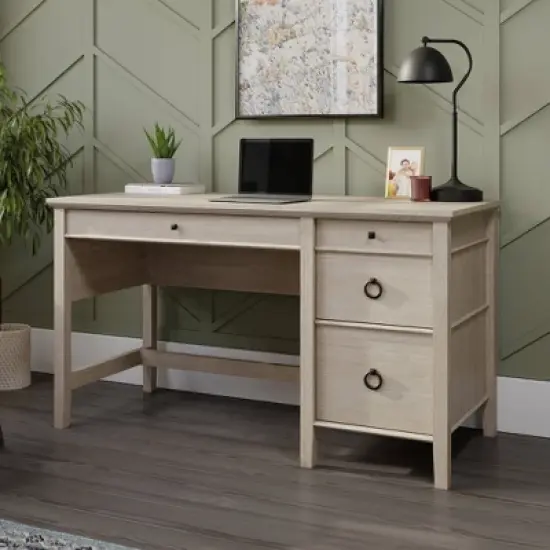 East Adara Single Pedestal Desk - Sauder: Home Office, File Drawer, MDF Construction image {1}
