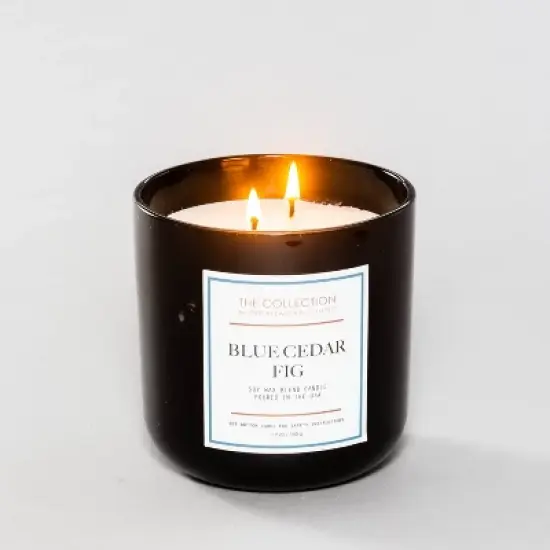 12oz Lidded Glass Jar 2-Wick Candle Blue Cedar Fig - The Collection By Chesapeake Bay Candle image {2}