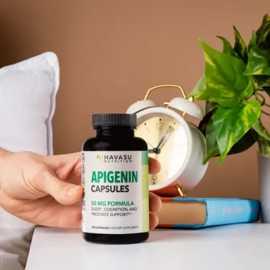 Apigenin Capsules 50mg, Sleep, Cognitive & Prostate Health Support Supplement, Chamomile Flavonoid for Relaxation, Havasu Nutrition, 60ct image {5}