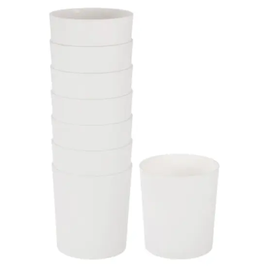 Unique Bargains Plastic Modern Design Plant Pot Round 8 Pcs image {12}