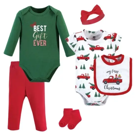 Hudson Baby Infant Girl Cotton Layette Set, Christmas Gift image {8}