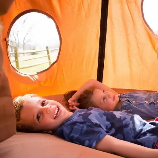 HearthSong Woodland HugglePod HangOut Indoor or Outdoor Kid's Nylon Hanging Tent with LED Leaf Lights image {3}