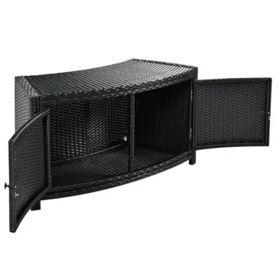 21.6"H Outdoor Spa Frame Patio Set with Storage Spaces and Mini Sofa, Beige/Gray, 4A -ModernLuxe image {12}