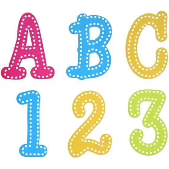 Sparkle and Bash 144-Count Alphabet Letters and Numbers Cutouts for Classroom Bulletin Board, Assorted Colors image {2}